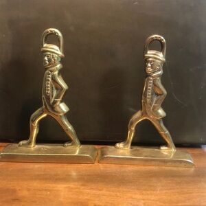 A pair Of Vintage Brass Virginia Metal Crafters Hessian Soldier Door Stop 8.5"